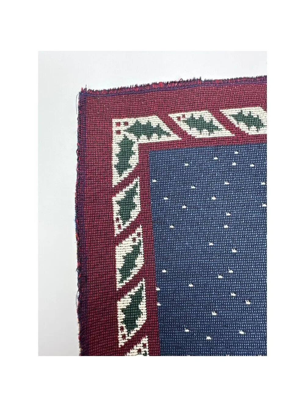 Vintage Snowman Tapestry Pillow Panel 18in Holiday Christmas Decor Winter Blue